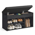 VASAGLE CUSTOS Collection - Storage Bench with Cushion, Shoe Bench, Padded Seat, Hidden Storage, Entryway, Hold up to 300 lb, 11.8 x 31.5 x 17.3 Inches, Ebony Black and Ink Black ULHS030B03