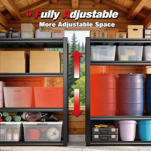 40W Heavy Duty Metal Garage Shelving Units - Adjustable Storage Shelves | 2200LBS Capacity, 19.6” D x 39.37” W x 59.84” H
