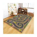 Kids Rug Car Rugs for Kids Toy Cars Play Mat City Life Road Rug for Cars Fun City Map for Carpet for Bedroom Boys (Sand Track, 31 * 47 inches)