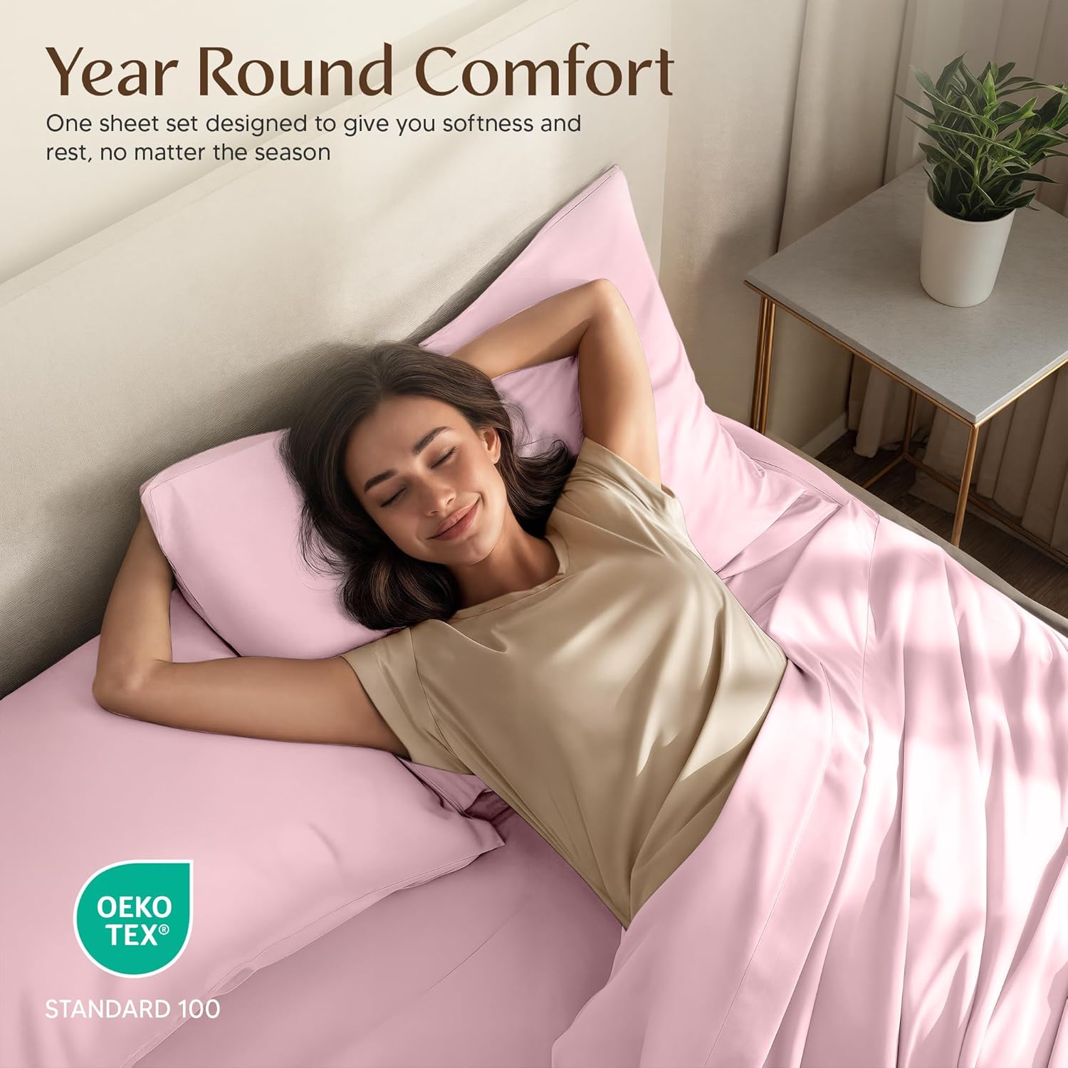Utopia Bedding Twin Sheet Set - Soft & Breathable Microfiber, 3-Piece in Crystal Pink | Oeko-Tex Certified