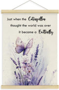 Fewgb Butterfly Wall Art Decor - Inspirational Motivational Poster for Nursery & Kids Room | 12x16 Framed Print