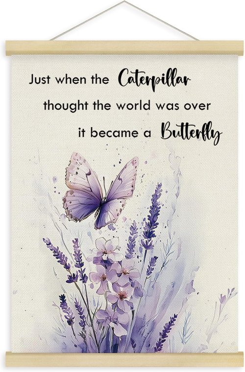 Fewgb Butterfly Wall Art Decor - Inspirational Motivational Poster for Nursery & Kids Room | 12x16 Framed Print