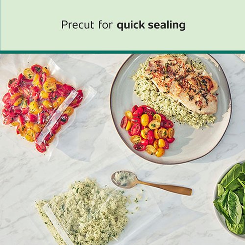 FoodSaver Precut Vacuum Sealer Bags - Airtight Food Storage & Sous Vide, BPA-Free, 1 Quart, 44 Count