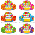 Maniaacer 30 Pcs Birthday Party Crowns for Kids Happy Birthday Hats Colorful Crown Set Paper School Classroom Hats with Elastic Band for Classroom School Kids Teacher Party Supplies