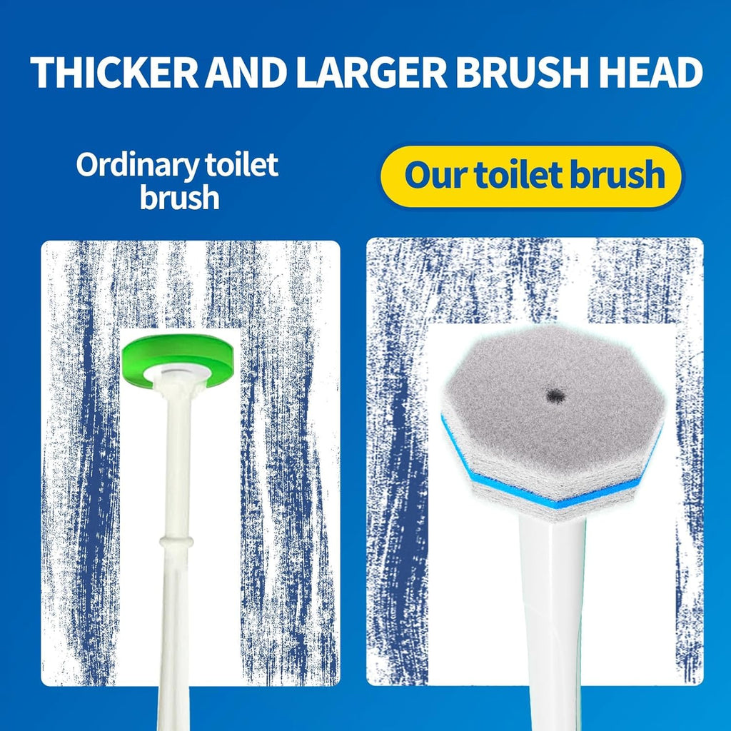 Skiennix Disposable Toilet Brush System - 50 Refill Pads & Wall-Mounted Holder | Bathroom Cleaning Kit
