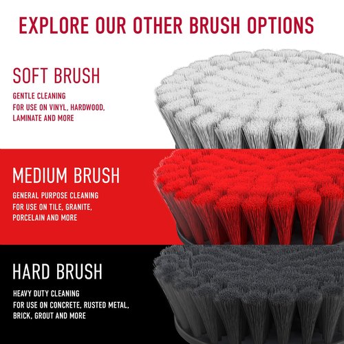 Hoover Medium Bristle Cleaning Brush, 6" Medium Bristle Brush, For Use on Household Surfaces, General Purpose Whole Home Cleaning, Scrubber Brush Drill Attachment for Cleaning