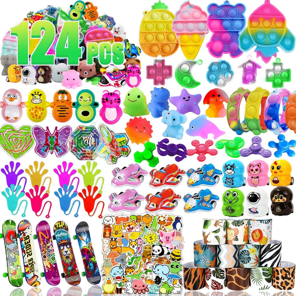Party Favors 124 Pack by [Brand Name] - Fun Goodie Bags & Treasure Box Toys for Kids | Perfect for Birthdays & School Rewards