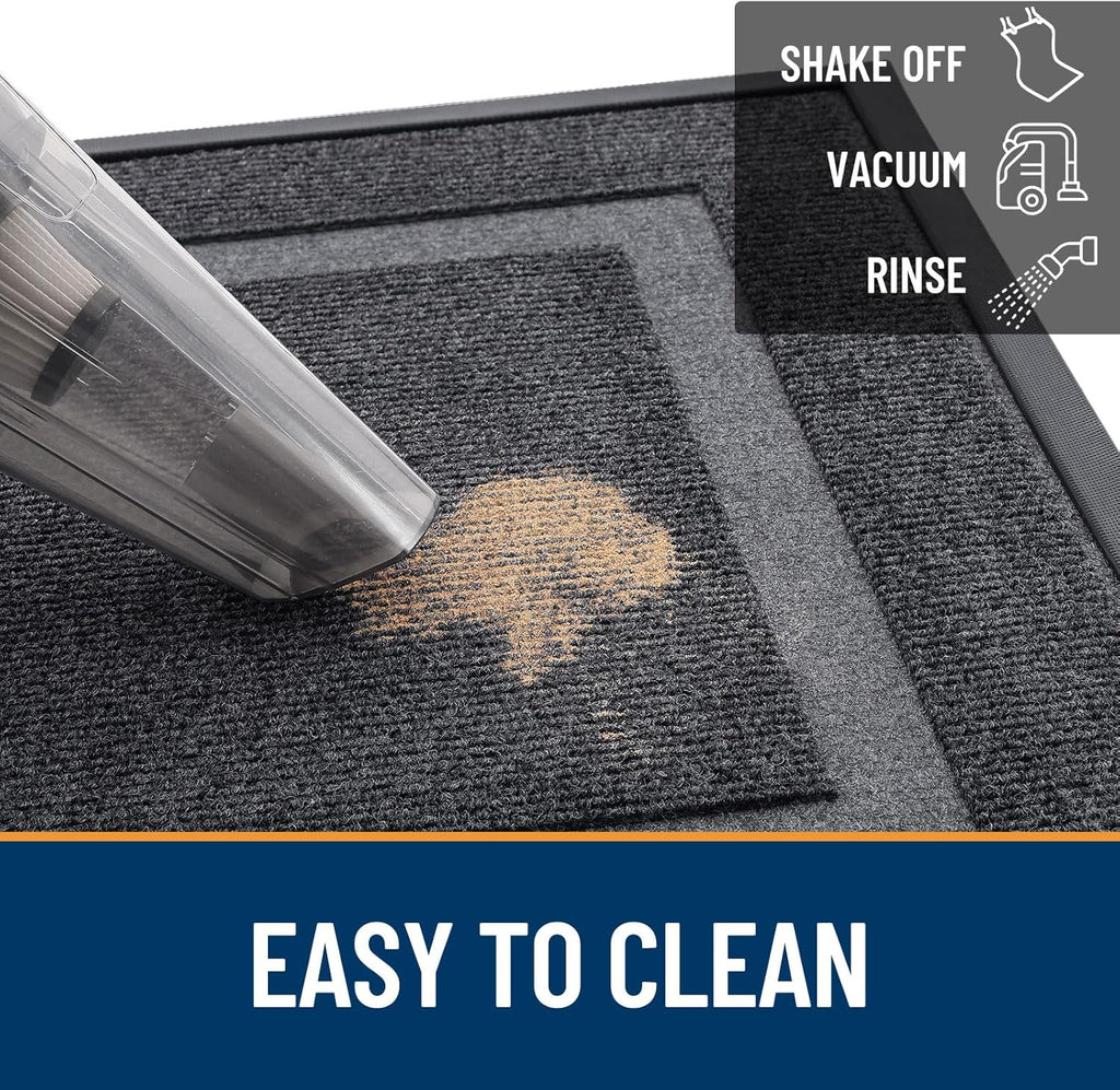 OLANLY Indoor Outdoor Front Door Mat - Waterproof, All-Season, Easy Clean | 29.5x17 Inches, Grey