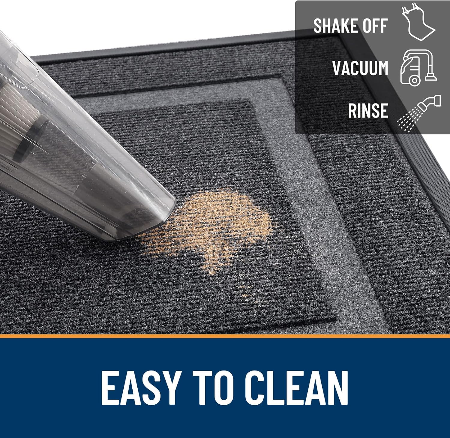 OLANLY Indoor Outdoor Front Door Mat - Waterproof, All-Season, Easy Clean | 29.5x17 Inches, Grey