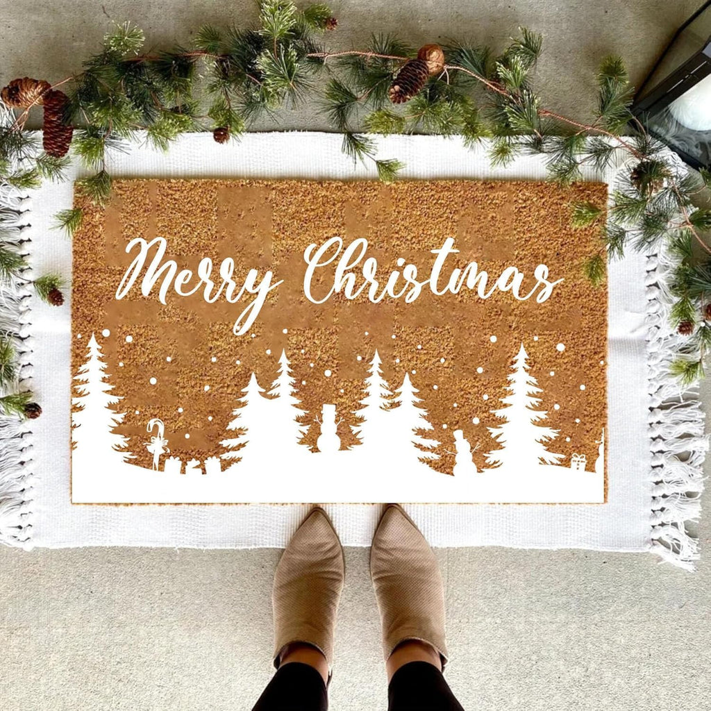 Skiennix Christmas Stencils - Reusable Large Winter Forest & Village Designs | 53.1” Holiday Templates for Window Glass & Crafts