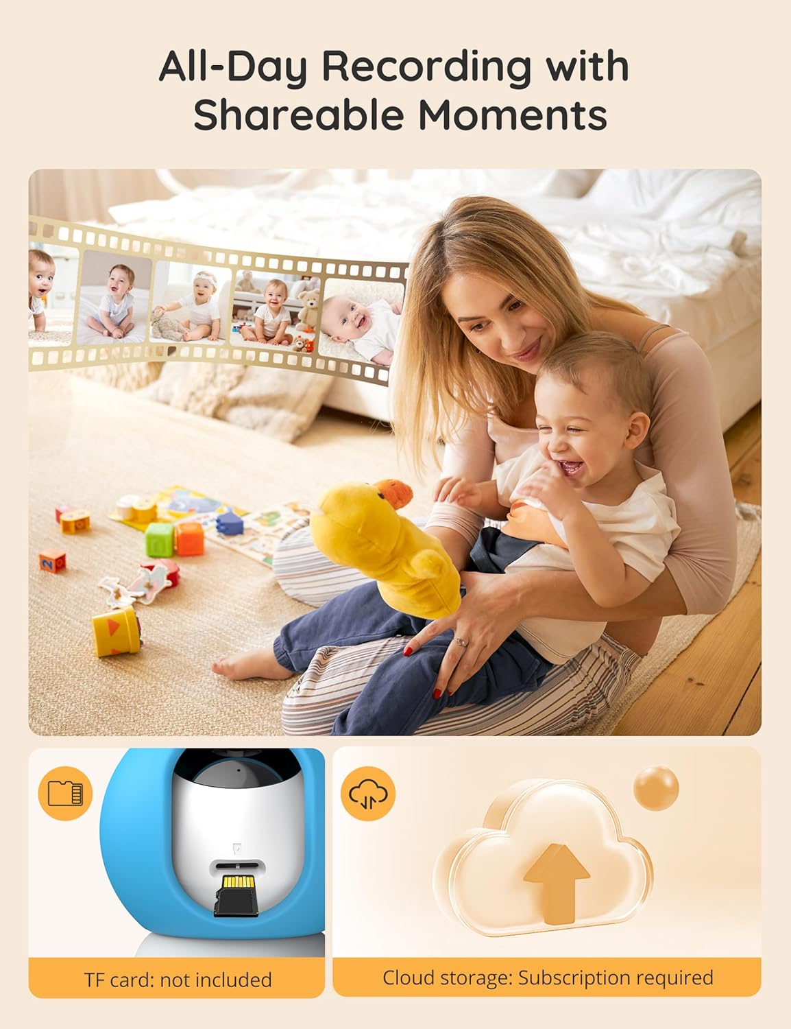 **2K Baby Monitor by [Brand Name] - WiFi Camera with App Control, Motion Detection & Night Vision**