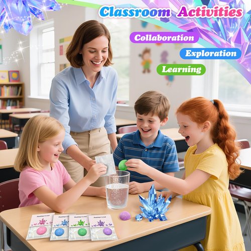 16Pcs Science Kit Crystal Growing Party Favor Supply Gifts for Kids Classroom Goodiebags Christmas Valentine's Day Gifts (16Pcs, One Size)