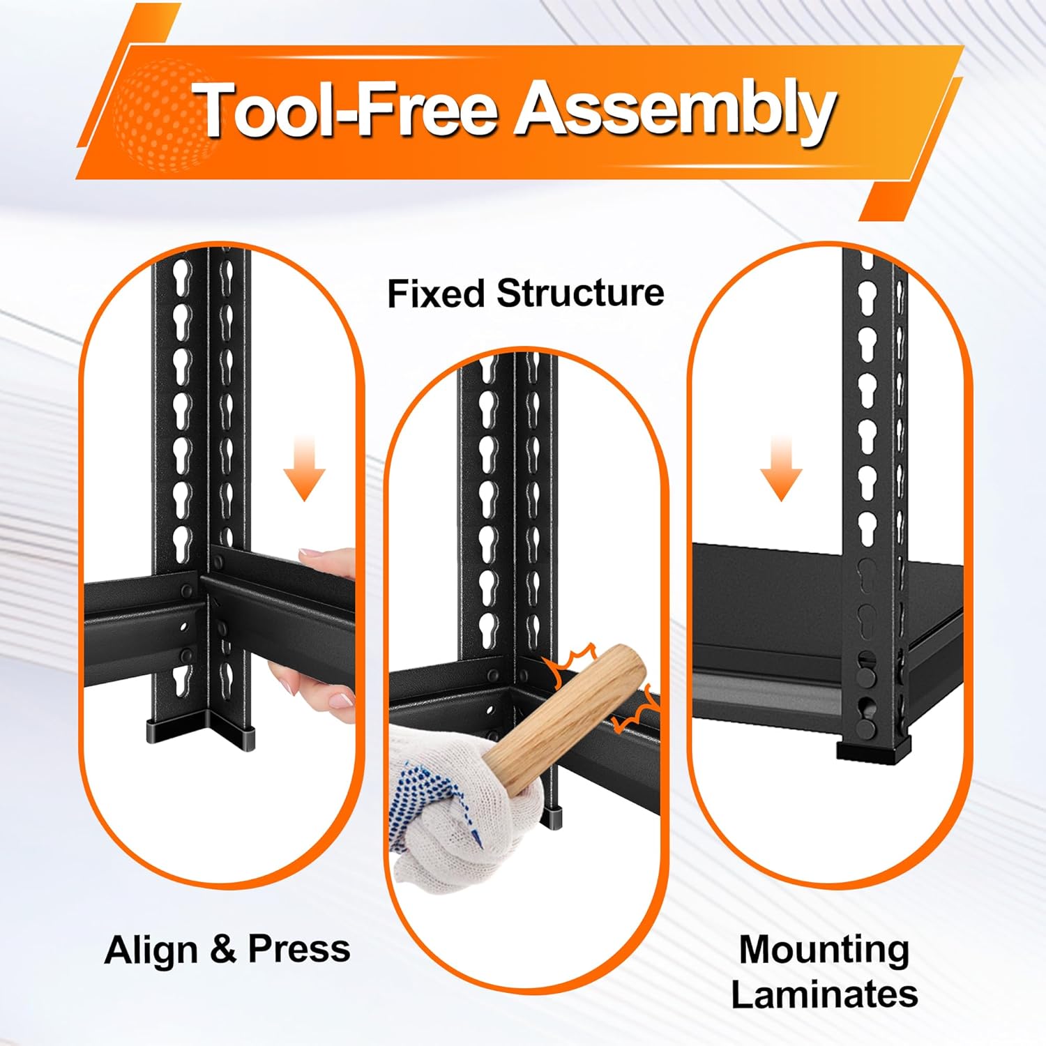 Utility Storage Garage Shelving | Heavy Duty 3-Tier Metal Shelves - 1,350 Lbs Capacity, Adjustable, Black - 40'' W x 16'' D x 36'' H