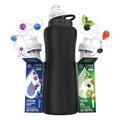 Cirkul 32oz Matte Black Stainless Steel Water Bottle Starter Kit - Includes 2 Flavor Cartridges