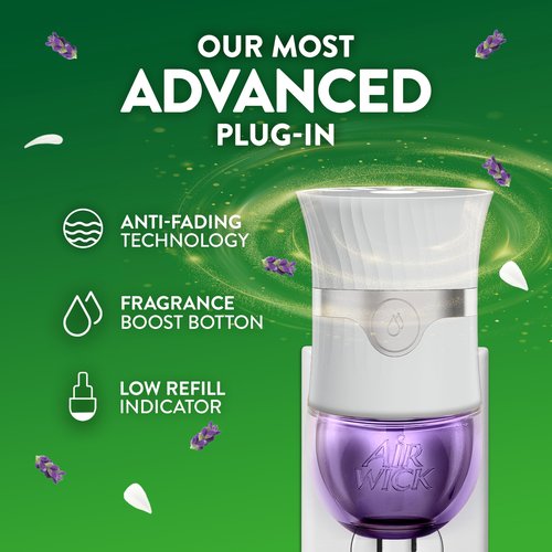 Air Wick Plug in Scented Oil Starter Kit, 2 Warmers + 6 Refills, Lavender & Chamomile, Eco Friendly, Essential Oils, Air Freshener
