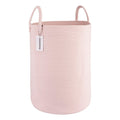 XUANGUO Cotton Rope Laundry Basket Hamper for Clothes Woven Storage Basket for Living Room Bedroom Boho Tall Rope Baskets for Blanket Toys Pillow Towels Baby Nursery Hamper Bin Large light pink