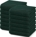 Homaxy 100% Cotton Waffle Weave Kitchen Dish Towels - Ultra Soft & Absorbent | 13 x 28 Inches, 12-Pack in Blackish Green