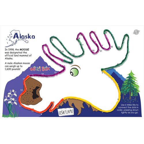 WIKKI STIX USA Fun Paks, Travel Essential for Road Trips, Featuring USA Landmarks and Locations, Made in USA. Pack of 20.
