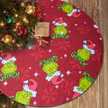 Christmas Tree Skirt 48 Inch,Large Red & Green Merry Christmas Tree Skirt Collar,Soft Farmhouse Xmas Holiday Decoration