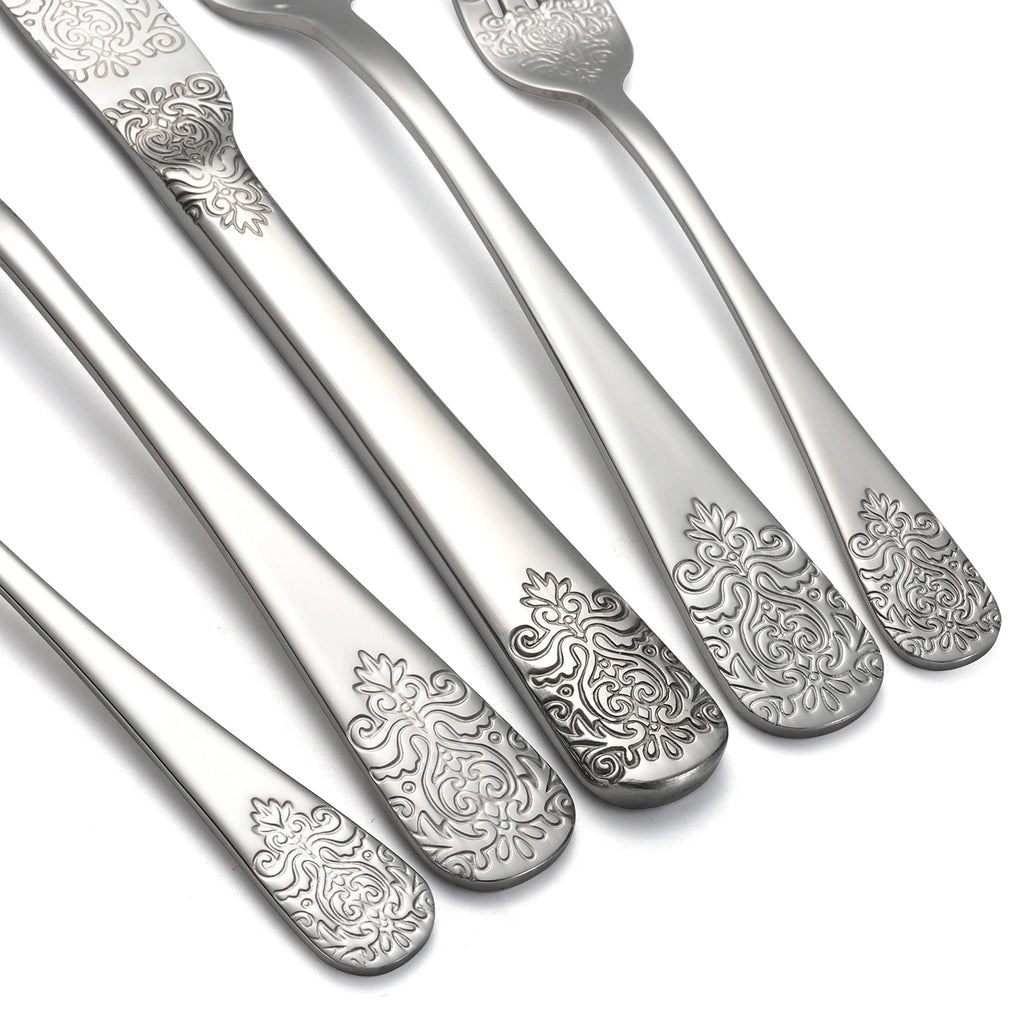 Silverware Set 40 Pieces Stainless Steel Flatware Cutlery Set Service for 8 Kitchen Utensil Tableware Sets Include Knives Forks Spoons for Kitchen Home Restaurant
