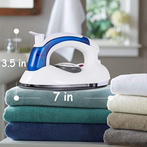 Portable Mini Steam Iron, Handheld Folding Flat Iron for Clothes, Non Stick Sole Plate, Temperature Control, Small Size for Home Travel