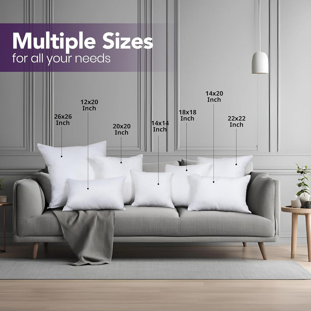 Utopia Bedding Pillow Inserts - Set of 2, 18x18 White Decorative Cushions for Sofa & Bed - Soft & Fluffy