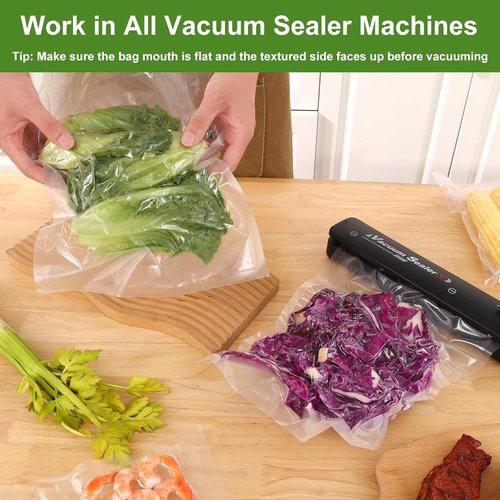 Moretoes Vacuum Sealer Bags - 100pcs BPA-Free Gallon Size 11" x 16" | Pre-Cut for Food Storage & Meal Prep