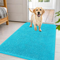 OLANLY Dog Door Mat - Absorbent Non-Slip Chenille Mat for Muddy Paws | 44x32, Aqua Blue