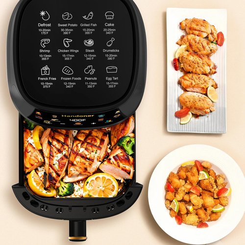 Air Fryer Max XL 6.5-Qt Air Fryer Oven - Healthy 8-in-1 Cooking with Exclusive Recipes & Visible Window