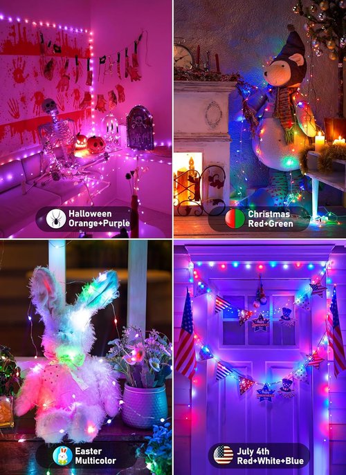 Minetom Color Changing Fairy Lights - 33FT 100 LED String Light with Remote & 12 Modes for Indoor Decor