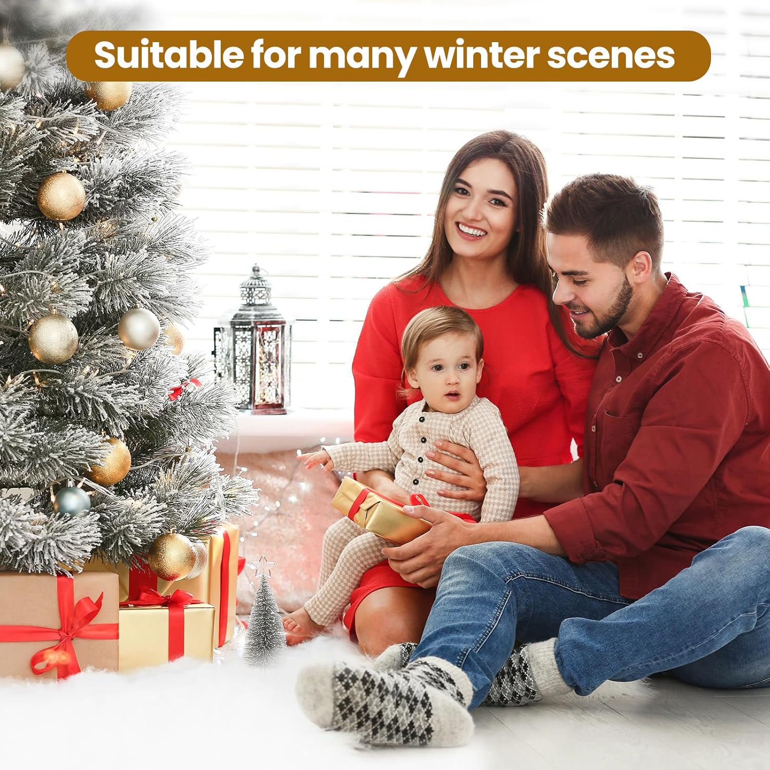 Vodiye Fluffy Snow Blanket - Lifelike Artificial Snow for Christmas Decor | Soft & Thick (2pcs)
