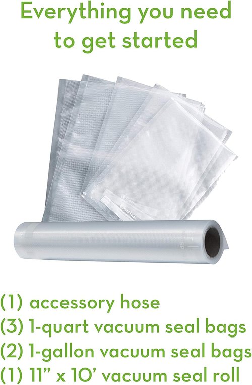 FoodSaver Vacuum Sealer Machine - Starter Bags & Rolls Included | Preserve Freshness Effortlessly