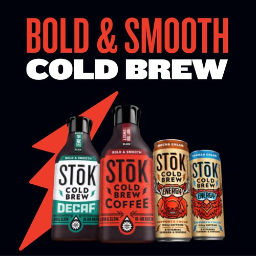 SToK Cold Brew Energy Caramel Cream, Energy Coffee Beverage with 195mg Caffeine to Help Support Focus, Canned Coffee with B-Vitamins, Guarana and Ginseng, 11 fl oz, 12pk