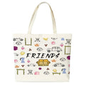 seclate Friends Canvas Tote Bag, TV Show Gifts Tote Bags for Women, Friendship Gifts for Besties, Reusable Cloth Cotton Bags for Travel Shopping Beach - O01