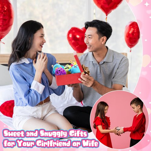 HyDren Set of 18 Kids Valentine Monster Gifts Confession Card with 3.15 Inch Monster Stuffed Animal Plush Mini Keychain for School Classroom Prize Exchange Party Favors Goodie Bag Fillers