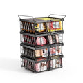 Deep freezer organizer bins-Fit 10 to 20 Cu.FT，4 Pcs stackable wire baskets for freezer，Vegetable Fruit Basket，kitchen countertop organizer，pantry organizers and storage，Expandable length 11.42-17.91"