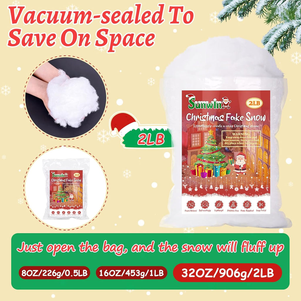 Regine Switzerland 32 OZ Fluffy Artificial Snow - Perfect for Christmas Village Displays & Crafts