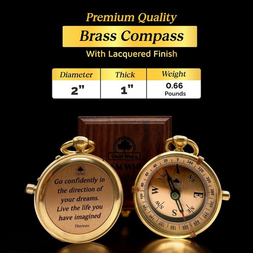 Dream Chaser Compass - Unique Graduation Gift for Him | Motivational Card Included, Perfect for College & High School