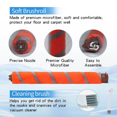 Amyehouse Soft Bristle Brushroll Roller Hepa Foam Filter Replacement Parts Compatible with Shark DuoClean NV800 NV800W NV801 NV801Q NV803 UV810 Vacuum
