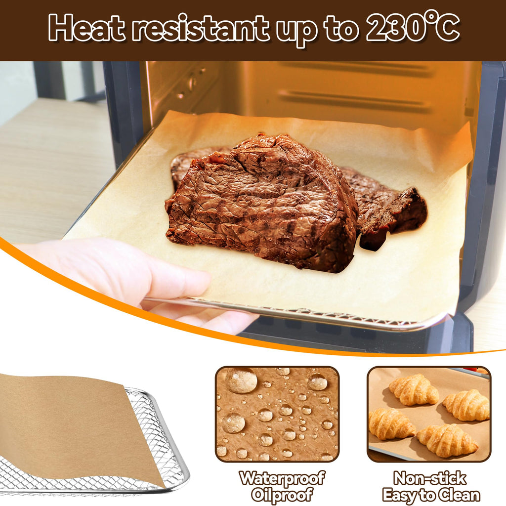Air Fryer Accessories for CHEFMAN Multifunctional Digital Air Fryer 10 Qt, 2pack Basket Tray 100pcs Air Fryer Liners and 4pcs Black Non Stick Mat