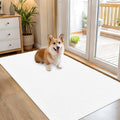 OLANLY Dog Door Mat - Absorbent Non-Slip Washable Chenille Mat for Muddy Paws | 54x32 Inches, White