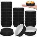 Uiifan Disposable Round Cupcake Liners Paper Baking Cups Wrappers Cupcake Paper Microwave Oven Safe Bakeware Mold for Snacks Cakes (Black,50 Pcs)