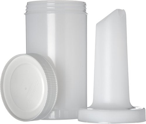 Carlisle FoodService Products Pourplus Store 'N Pour Complete Quart Set Neck, Container, And Cap for Bar, Kitchen, And Restaurant, Plastic, 32 Ounces, White, (Pack of 12)