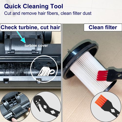 Portek 12" Hard Floor Brush Replacement Compatible with Miele Vacuum Cleaners, Upgraded Horsehair Bristles Floorhead Vacuum Attachment with Wheels, Ideal for Hardwood Cleaning, 2.5" Low Height, Black