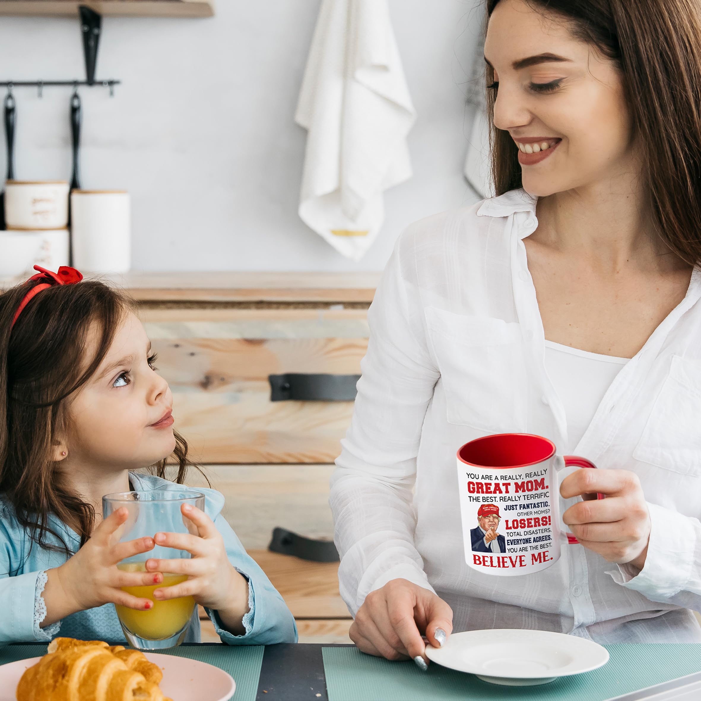 Viberty Best Mom Ever Gifts, Mothers Day Gift for Mom, Wife from Daughter Son Kids, Christmas, Valentine, Birthday Gift New Moms, Funny Gifts Ideas For Mama, Mommy Ceramic Mug 11 oz
