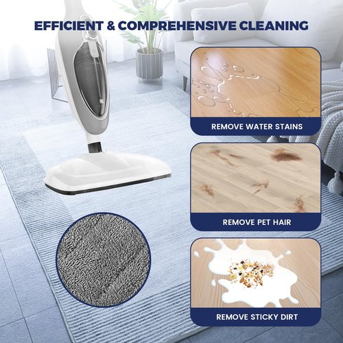 6Pack Steam Mop Replacement Pads Compatible with GorFanty Steam Mop Model GF-6610B/GF-6610, Highly Absorbent Microfiber Steam Pads Washable Reusable for Floor Cleaning