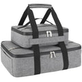 Wakaye Insulated Casserole Carrier for Hot or Cold Food, Fits 8"-15" Baking Dish，Thermal Food Carrier Bag, Lasagna Lugger Tote for Potluck Parties/Picnic/Cookouts/Lunch, Grey，2 Pack