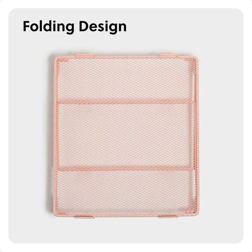 U Brands Mesh Locker Organizer Shelf, 11" x 10" x 8", Peachy Pink, Back to School Essentials, Stackable, Fits Standard Size School Lockers