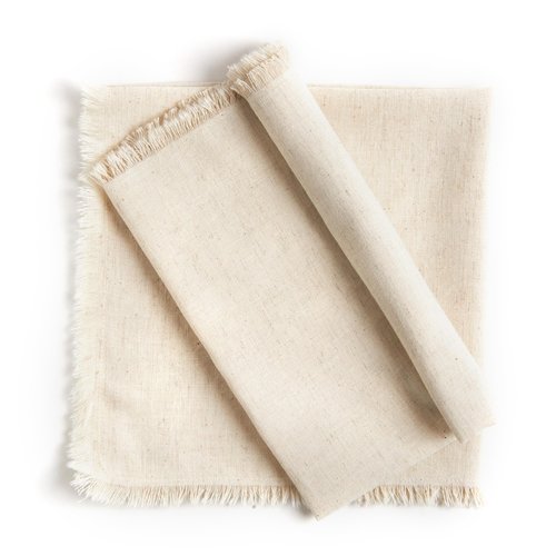 ACCENTHOME Natural Cotton Linen Napkin Set of 12 18x18 inch Dinner Napkins - Washable Soft Premium Hotel Quality Reusable Napkins Perfect Table Napkins for Family Dinners, Weddings & Everyday Use