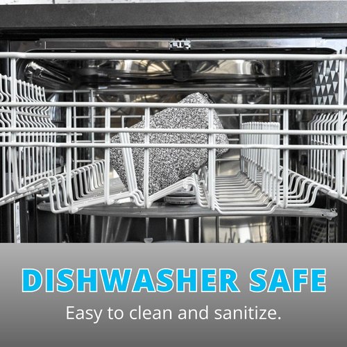 Grill Rescue Heavy Duty Kitchen Sponge - Lasts 20x Longer, Scratch-Free, Safe for Non-Stick Cookware - Cut Resistant, Versatile Household, Bathroom & Outdoor Cleaning Supplies (3, Grey)